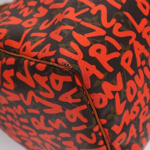 LOUIS VUITTON Monogram Graffiti Speedy 30 Hand Bag Orange M93705 LV Auth 114571A - Picture 4 of 16
